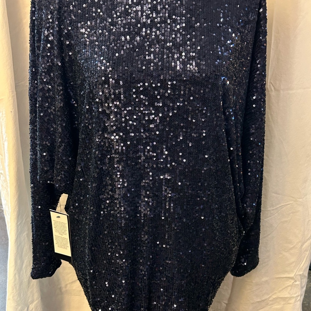 Marciano Navy Sequin Long Sleeve tunic Dress